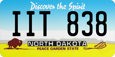 ND license plate IIT838