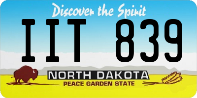 ND license plate IIT839