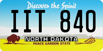 ND license plate IIT840