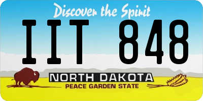 ND license plate IIT848