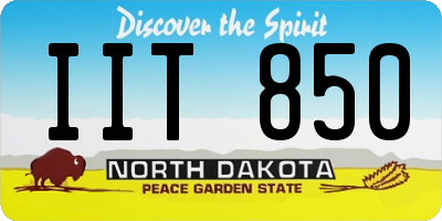 ND license plate IIT850