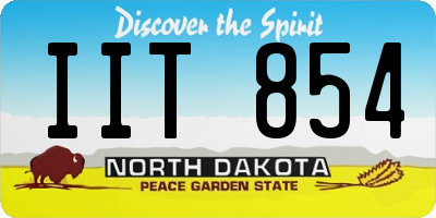 ND license plate IIT854