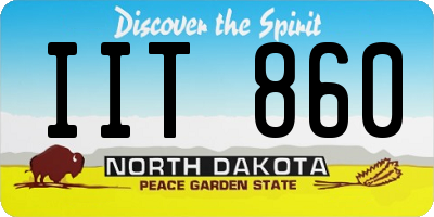 ND license plate IIT860