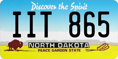 ND license plate IIT865