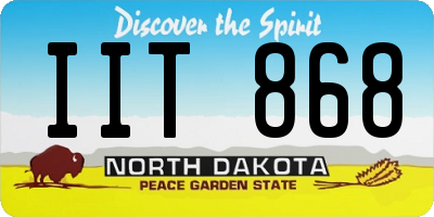 ND license plate IIT868