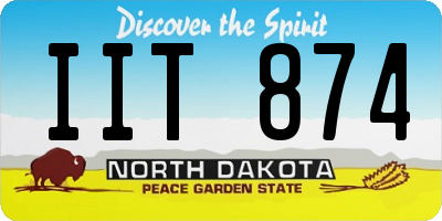 ND license plate IIT874