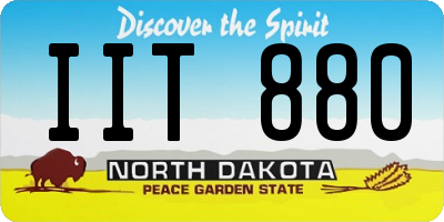 ND license plate IIT880