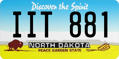 ND license plate IIT881