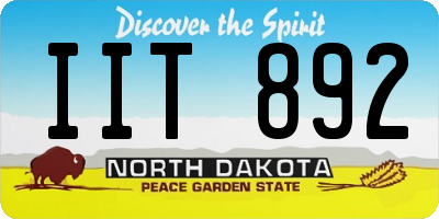 ND license plate IIT892