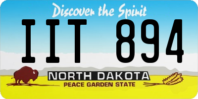 ND license plate IIT894