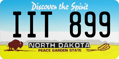 ND license plate IIT899