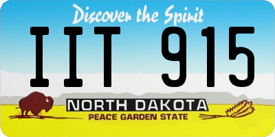 ND license plate IIT915