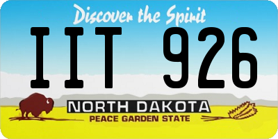 ND license plate IIT926