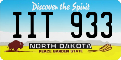 ND license plate IIT933
