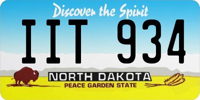 ND license plate IIT934