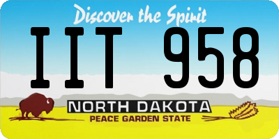 ND license plate IIT958