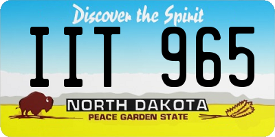 ND license plate IIT965