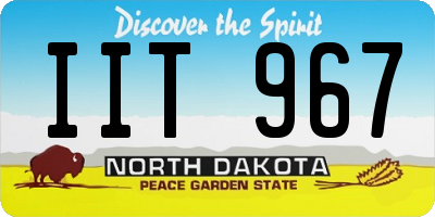 ND license plate IIT967
