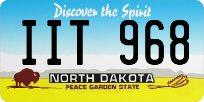 ND license plate IIT968