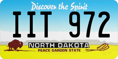 ND license plate IIT972