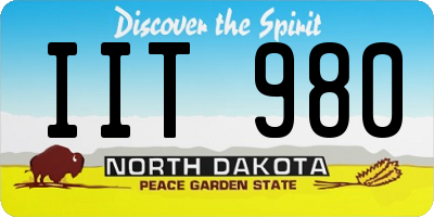 ND license plate IIT980