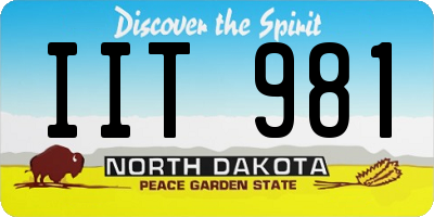 ND license plate IIT981