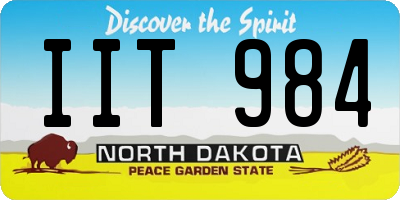 ND license plate IIT984