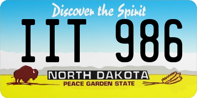 ND license plate IIT986