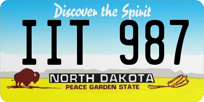 ND license plate IIT987