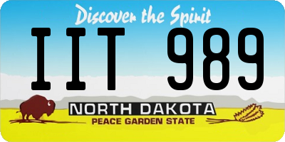 ND license plate IIT989