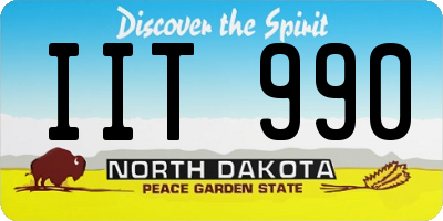 ND license plate IIT990