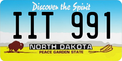 ND license plate IIT991