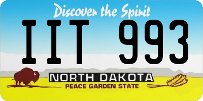 ND license plate IIT993
