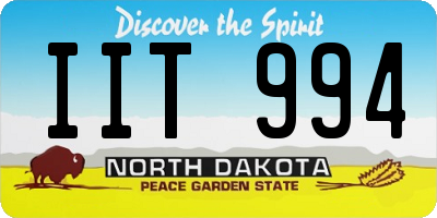 ND license plate IIT994
