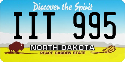 ND license plate IIT995