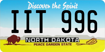 ND license plate IIT996