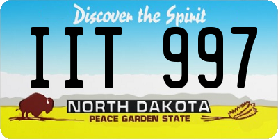 ND license plate IIT997