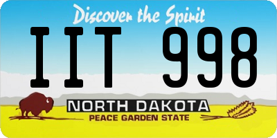 ND license plate IIT998