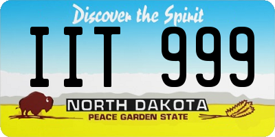ND license plate IIT999