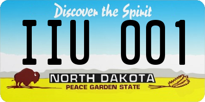 ND license plate IIU001