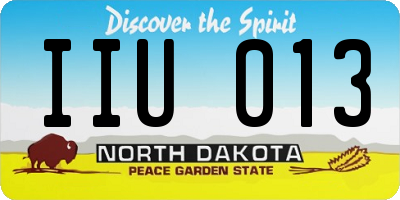ND license plate IIU013