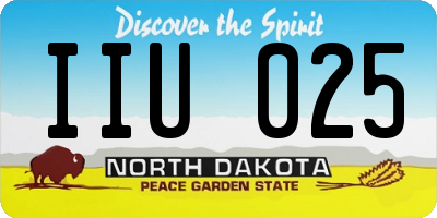 ND license plate IIU025