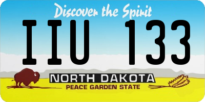 ND license plate IIU133
