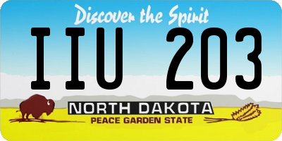 ND license plate IIU203