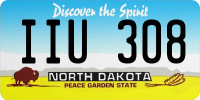 ND license plate IIU308