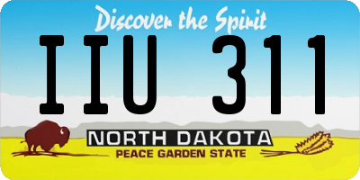 ND license plate IIU311