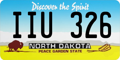 ND license plate IIU326