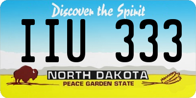 ND license plate IIU333
