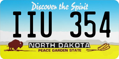 ND license plate IIU354