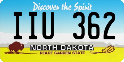 ND license plate IIU362